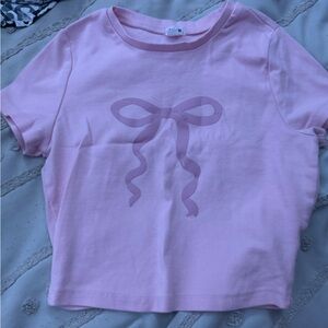 pink bow crop top from garage